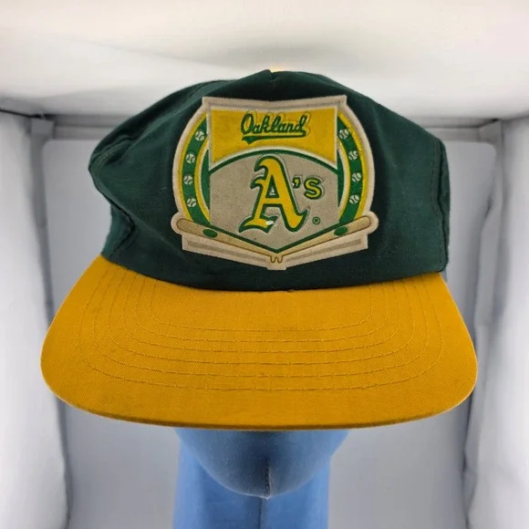 Oakland Athletics MLB Baseball Cap Green Yellow Drew Pearson Headwear Adjustable - Picture 2 of 11